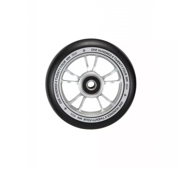 BLUNT "10 SPOKES" WHEEL - ROLLE 100mm silver/black