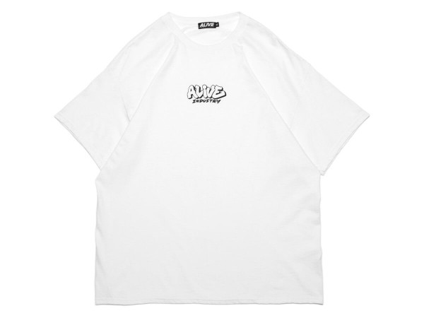 ALIVE INDUSTRY THROWUP T-SHIRT white